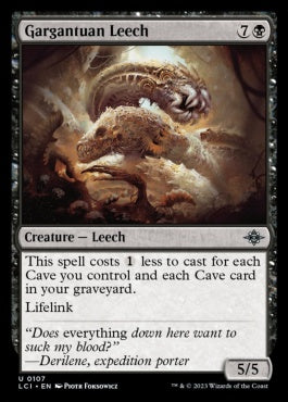 naokuroshop MTG [LCI][0107][黒][U][EN][超巨大ヒル/Gargantuan Leech]（foil） NM