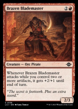 naokuroshop MTG [LCI][0136][赤][C][EN][鉄面連合の刃使い/Brazen Blademaster]（foil） NM