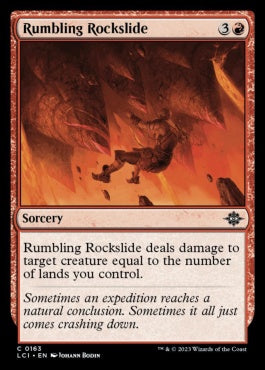 naokuroshop MTG [LCI][0163][赤][C][EN][轟く岩滑り/Rumbling Rockslide]（foil） NM