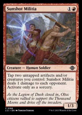 naokuroshop MTG [LCI][0168][赤][C][EN][太陽撃ちの民兵/Sunshot Militia]（foil） NM