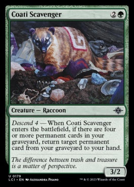 naokuroshop MTG [LCI][0179][緑][U][EN][ハナグマのあさり屋/Coati Scavenger]（foil） NM