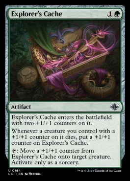 naokuroshop MTG [LCI][0184][緑][U][EN][探検者の隠し場所/Explorer's Cache] NM