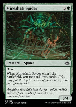 naokuroshop MTG [LCI][0202][緑][C][EN][竪坑の蜘蛛/Mineshaft Spider]（foil） NM
