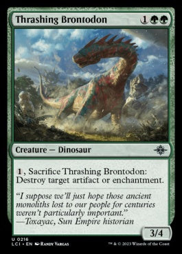 naokuroshop MTG [LCI][0216][緑][U][EN][打ち壊すブロントドン/Thrashing Brontodon]（foil） NM