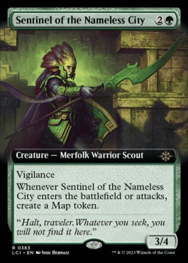 naokuroshop MTG [LCI][0383][緑][R][EN][名もなき都市の歩哨/Sentinel of the Nameless City]（foil） NM