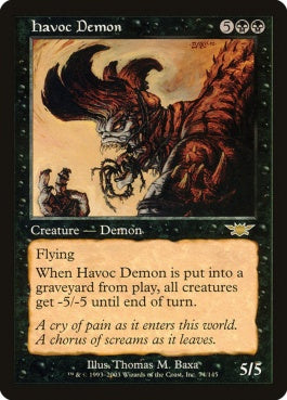 naokuroshop MTG [LGN][074][黒][R][JP][大荒れの悪魔/Havoc Demon] NM