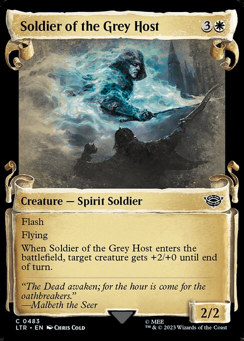 naokuroshop MTG [LTR][0483][白][C][EN][灰色の軍勢の兵士/Soldier of the Grey Host]（foil） NM