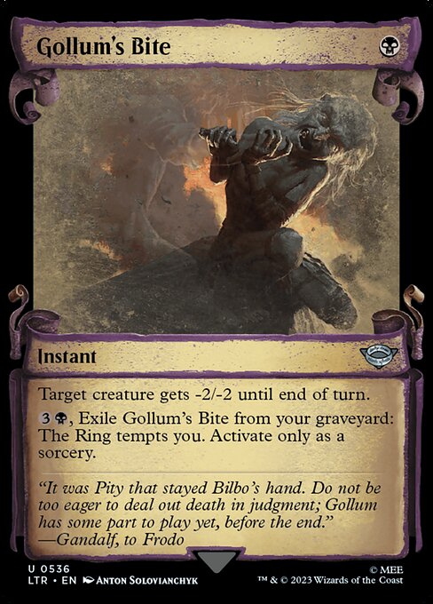 naokuroshop MTG [LTR][0536][黒][U][EN][ゴラムの噛みつき/Gollum's Bite]（foil） NM