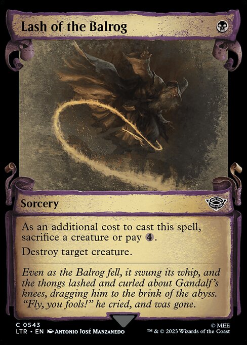 naokuroshop MTG [LTR][0543][黒][C][EN][バルログの鞭打ち/Lash of the Balrog]（foil） NM