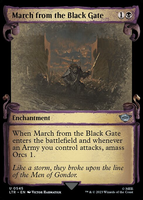 naokuroshop MTG [LTR][0545][黒][U][EN][黒門からの出撃/March from the Black Gate]（foil） NM