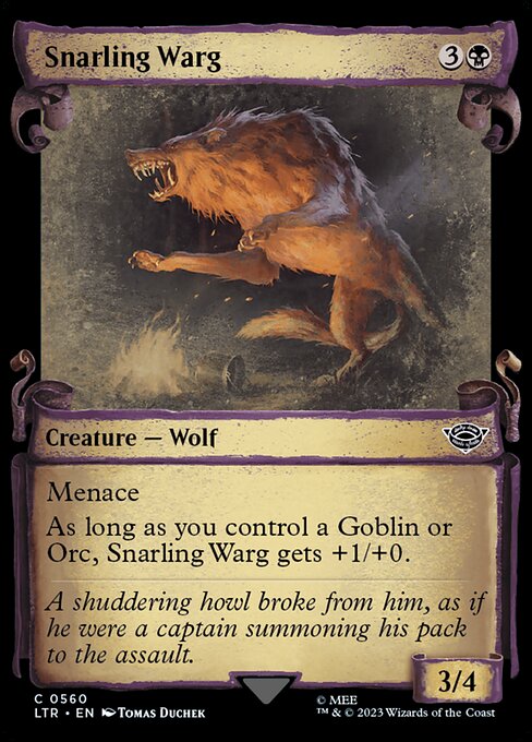 naokuroshop MTG [LTR][0560][黒][C][EN][うなる魔狼/Snarling Warg]（foil） NM