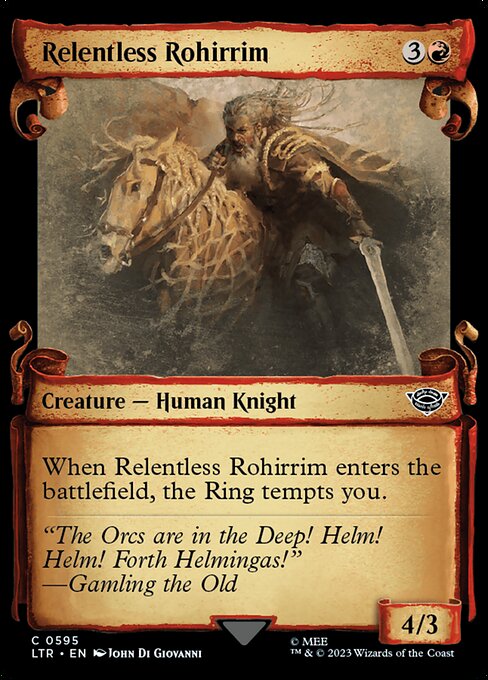 naokuroshop MTG [LTR][0595][赤][C][EN][容赦なきロヒアリム/Relentless Rohirrim] NM