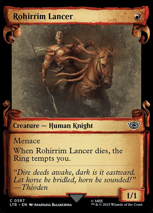 naokuroshop MTG [LTR][0597][赤][C][EN][ロヒアリムの槍兵/Rohirrim Lancer] NM