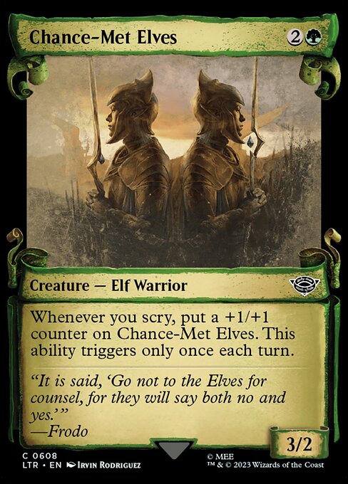 naokuroshop MTG [LTR][0608][緑][C][EN][偶然出会ったエルフ/Chance-Met Elves]（foil） NM