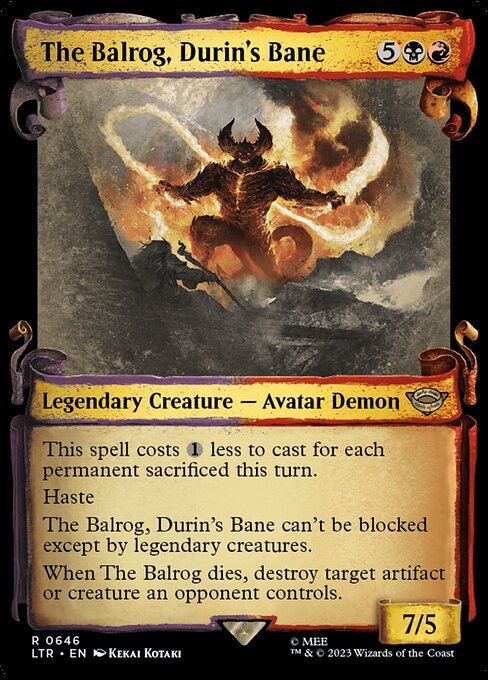 naokuroshop MTG [LTR][0646][多][R][EN][ドゥリンの禍、バルログ/The Balrog, Durin's Bane]（foil） NM