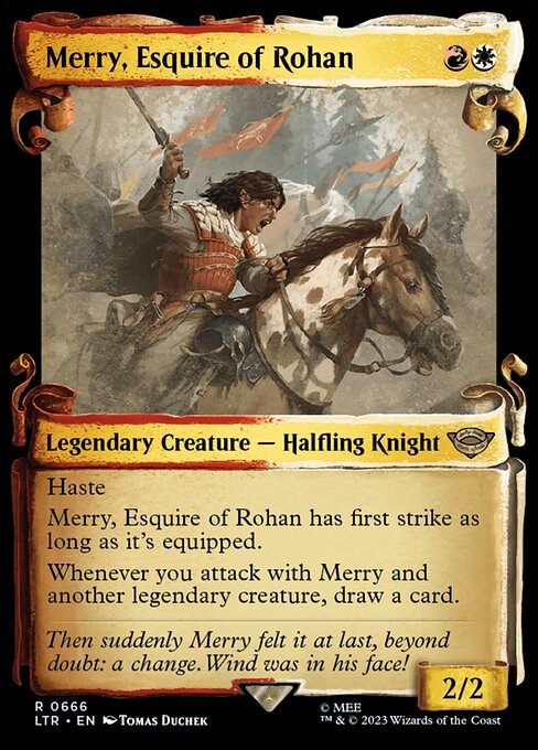 naokuroshop MTG [LTR][0666][多][R][EN][ローハン王家の小姓、メリー/Merry, Esquire of Rohan]（foil） NM