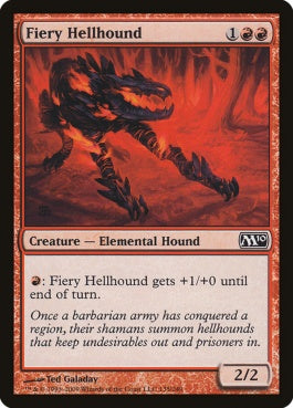 naokuroshop MTG [M10][135][赤][C][EN][焦熱のヘルハウンド/Fiery Hellhound] NM