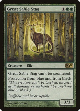 naokuroshop MTG [M10][186][緑][R][EN][大貂皮鹿/Great Sable Stag] NM