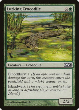 naokuroshop MTG [M12][184][緑][C][EN][隠れ潜む鰐/Lurking Crocodile] NM