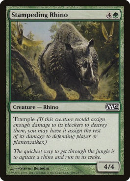 naokuroshop MTG [M12][196][緑][C][EN][暴走するサイ/Stampeding Rhino] NM