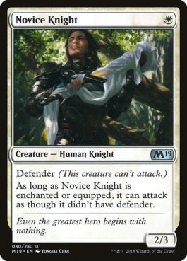 naokuroshop MTG [M19][030][白][U][EN][新米騎士/Novice Knight] NM