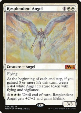 naokuroshop MTG [M19][034][白][M][EN][輝かしい天使/Resplendent Angel] NM