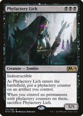 naokuroshop MTG [M19][113][黒][R][EN][聖句札の死者/Phylactery Lich] NM