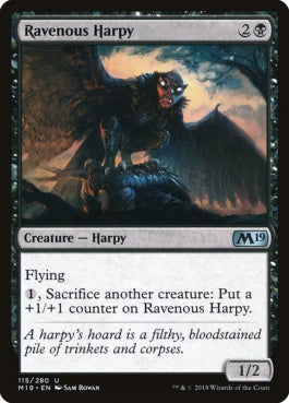 naokuroshop MTG [M19][115][黒][U][EN][貪欲なハーピー/Ravenous Harpy] NM