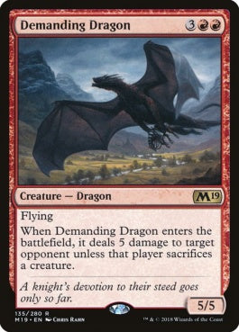 naokuroshop MTG [M19][135][赤][R][EN][厄介なドラゴン/Demanding Dragon] NM