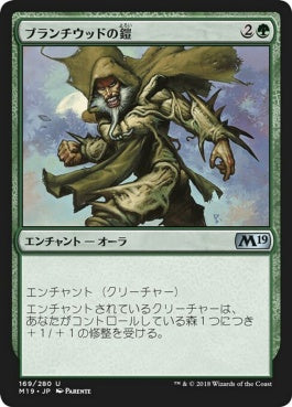 naokuroshop MTG [M19][169][緑][U][JP][ブランチウッドの鎧/Blanchwood Armor] NM