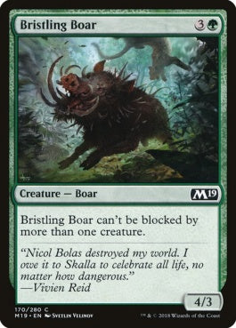 naokuroshop MTG [M19][170][緑][C][EN][逆毛の猪/Bristling Boar] NM