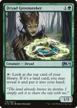 naokuroshop MTG [M19][178][緑][U][EN][緑探しのドライアド/Dryad Greenseeker] NM