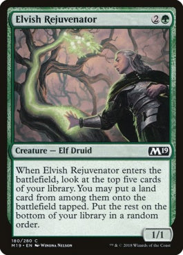 naokuroshop MTG [M19][180][緑][C][EN][エルフの再生者/Elvish Rejuvenator] NM