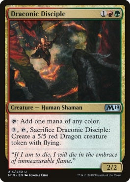 naokuroshop MTG [M19][215][多][U][EN][ドラゴンの信奉者/Draconic Disciple] NM