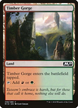 naokuroshop MTG [M19][258][土地][C][EN][森林の地溝/Timber Gorge] NM