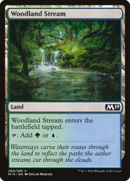 naokuroshop MTG [M19][260][土地][C][EN][森林地の小川/Woodland Stream] NM