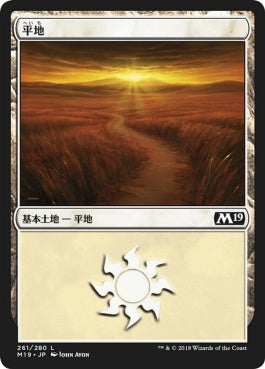 naokuroshop MTG [M19][261][土地][C][JP][平地/Plains] NM