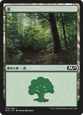 naokuroshop MTG [M19][278][土地][C][JP][森/Forest] NM