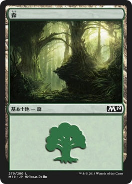 naokuroshop MTG [M19][279][土地][C][JP][森/Forest] NM