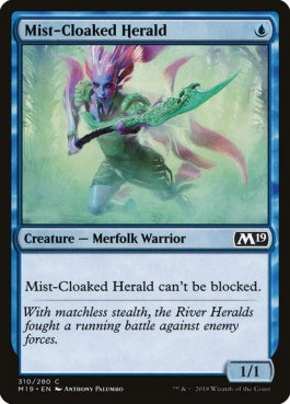 naokuroshop MTG [M19][310][青][C][EN][霧まといの川守り/Mist-Cloaked Herald] NM