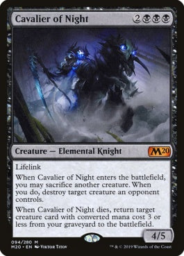 naokuroshop MTG [M20][094][黒][M][EN][夜の騎兵/Cavalier of Night] NM