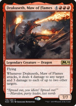 naokuroshop MTG [M20][136][赤][R][EN][炎の大口、ドラクセス/Drakuseth, Maw of Flames] NM