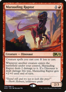 naokuroshop MTG [M20][150][赤][R][EN][無法の猛竜/Marauding Raptor]（foil） NM