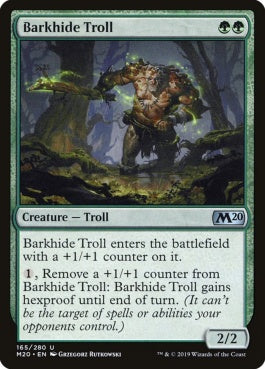 naokuroshop MTG [M20][165][緑][U][EN][樹皮革のトロール/Barkhide Troll] NM