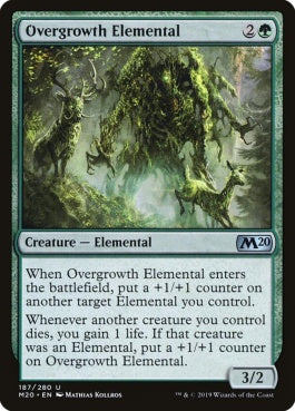 naokuroshop MTG [M20][187][緑][U][EN][はびこる精霊/Overgrowth Elemental] NM