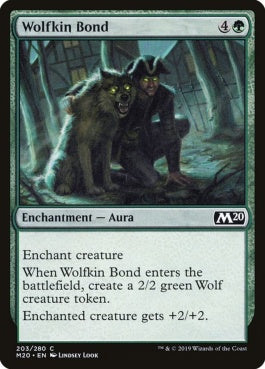 naokuroshop MTG [M20][203][緑][C][EN][狼族の絆/Wolfkin Bond] NM