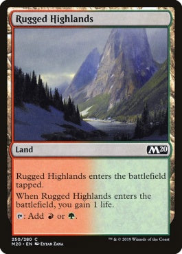 naokuroshop MTG [M20][250][土地][C][EN][岩だらけの高地/Rugged Highlands] NM