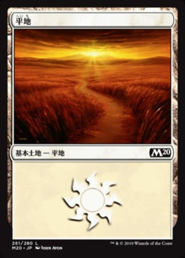 naokuroshop MTG [M20][261][土地][C][JP][平地/Plains] NM