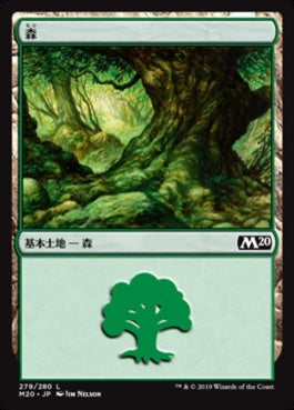 naokuroshop MTG [M20][279][土地][C][JP][森/Forest] NM