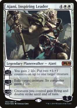 naokuroshop MTG [M20][282][白][M][EN][鼓舞する指導者、アジャニ/Ajani, Inspiring Leader] NM